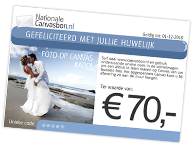Uniek Huwelijks Kado - Foto op Canvas Kado