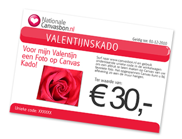 Origineel Valentijskado - Foto op Canvas geven met Valentijn