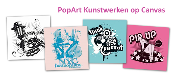 Pop Art Kunstwerken op Canvas